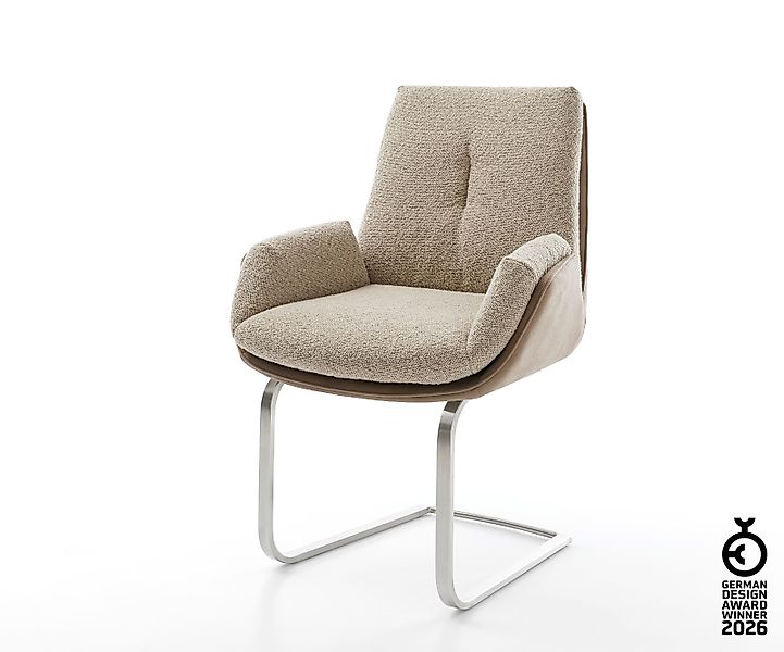 Freischwinger Clea-Flex Materialmix Schlamm Freischwinger flach Edelstahl günstig online kaufen