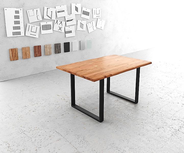 DELIFE Esstisch Edge, Akazie Natur 140x90 günstig online kaufen