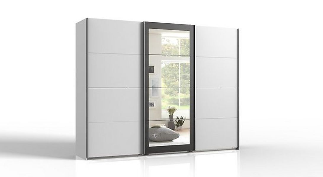 freiraum Schwebetürenschrank Minden in WEISS + RAW STEEL - 270x208x65cm (Bx günstig online kaufen