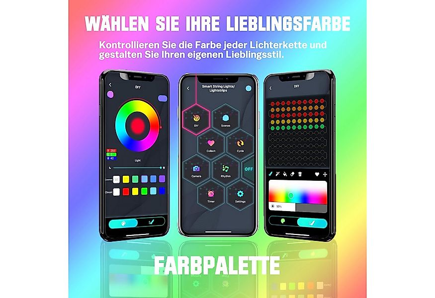 XERSEK LED-Lichtervorhang 2x2M Vorhang Lichterkette mit Fernbedienung, APP günstig online kaufen