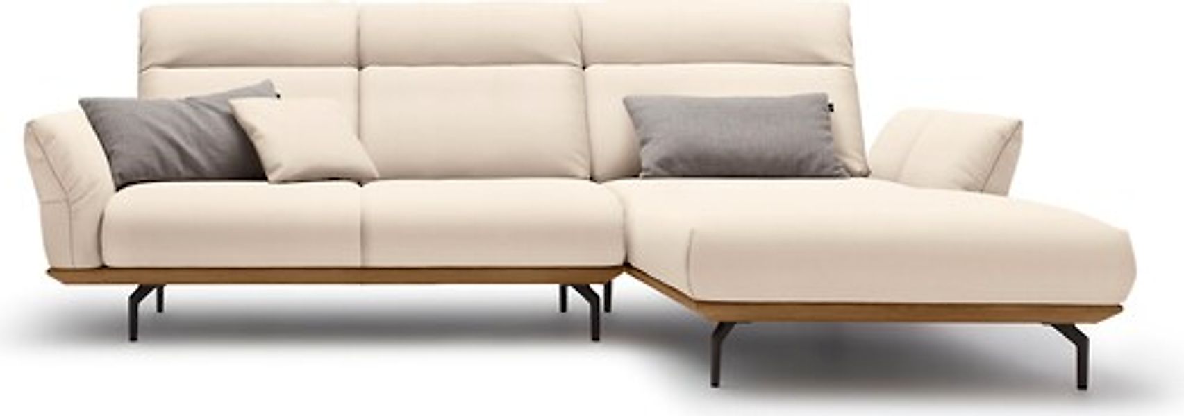 Creation BY ROLF BENZ Ecksofa »CR.460«, Sockel in Nussbaum, Winkelfüße in U günstig online kaufen