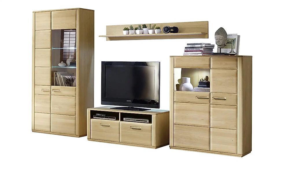 Woodford Wohnwand   Dio ¦ holzfarben ¦ Maße (cm): B: 338 H: 209 T: 51.0 Kom günstig online kaufen