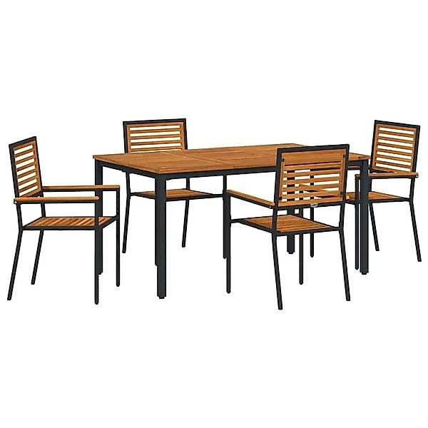 vidaXL Garten Essgruppe 5-Tlg Schwarz Poly-Rattan 3365496 günstig online kaufen