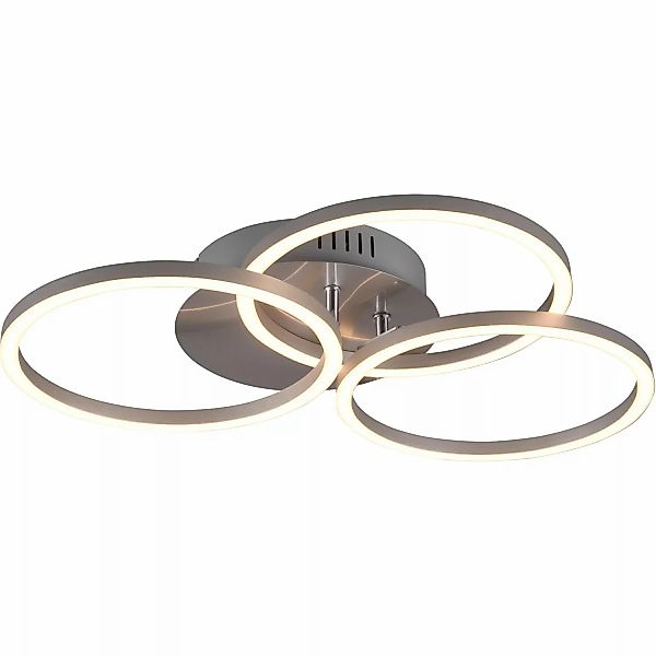 Trio LED-Deckenleuchte Circle 27W Nickel matt günstig online kaufen