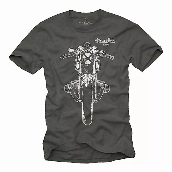 MAKAYA T-Shirt Herren Biker Style Vintage Bikershirt Motorradbekleidung Män günstig online kaufen