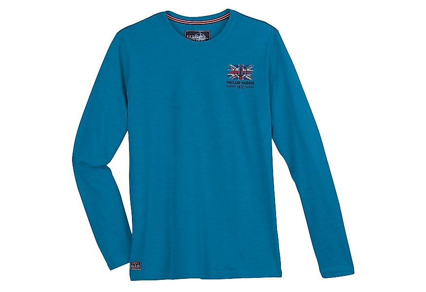 redfield Langarmshirt Große Größen Herren Langarmshirt Brustprint maritim t günstig online kaufen