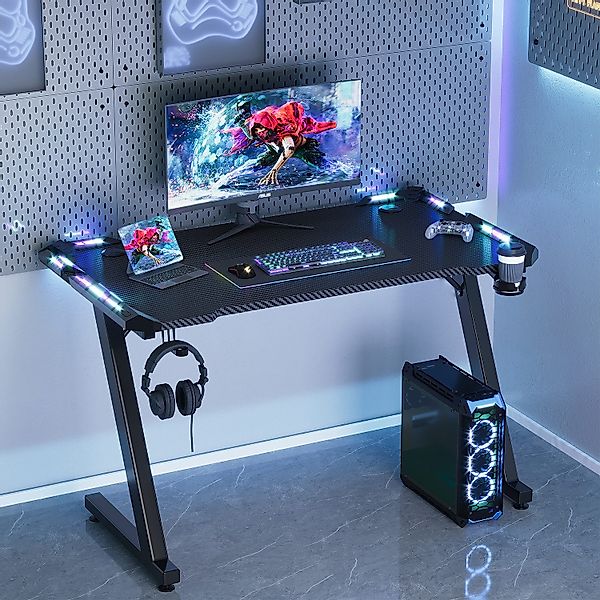 GUNJI Gamingtisch 120/140/160cm Gaming Schreibtisch mit günstig online kaufen