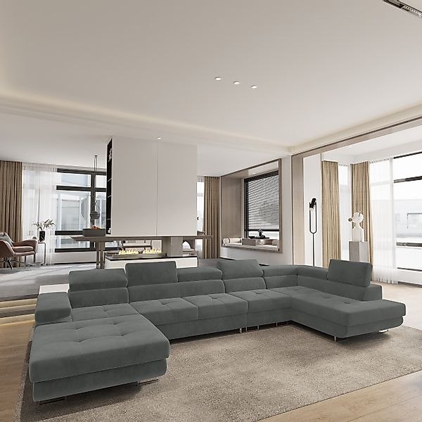 Masseno Ecksofa VELORA mit Schlaffunktion U-Form, günstig online kaufen