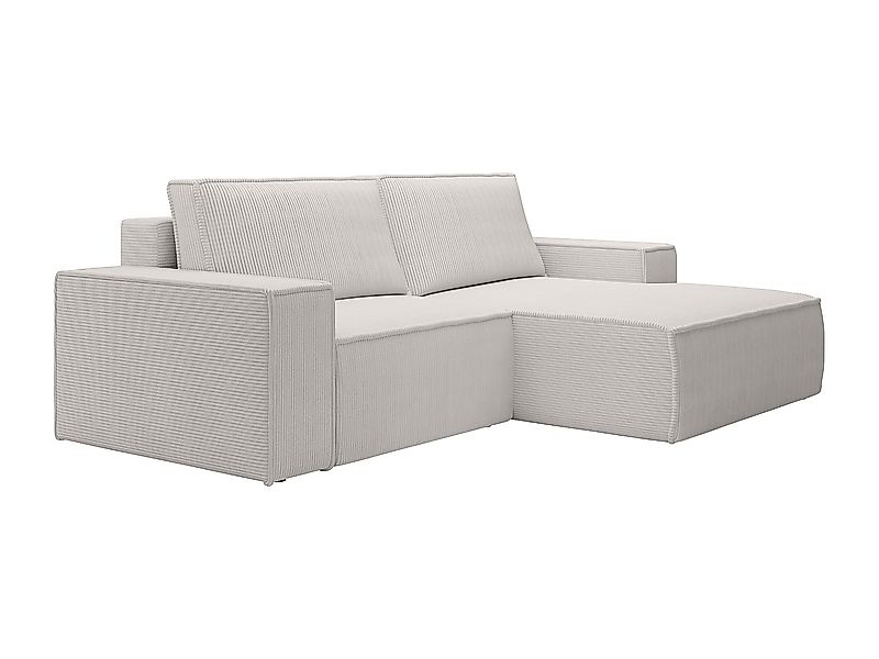 Kleines Ecksofa mit Schlaffunktion - Ecke rechts - Cord - Beige - AMELIA günstig online kaufen