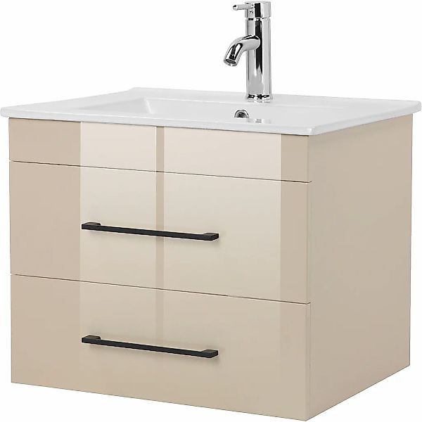 welltime Waschtisch "Florenz Badschrank Badmöbel inkl. Waschbecken" günstig online kaufen