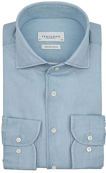 Profuomo Twill Hemd Denim Hellblau - Größe 37 günstig online kaufen