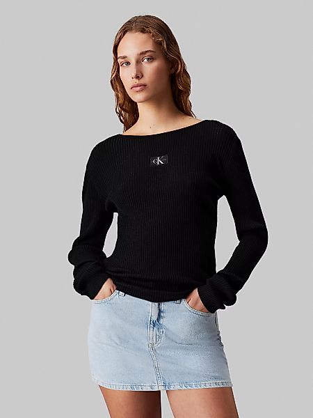Calvin Klein Jeans Rundhalspullover WOVEN LABEL günstig online kaufen