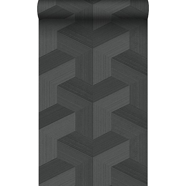 Origin Wallcoverings Strukturtapete 3D-Muster Schwarz 0.53 x 10.05 m 347952 günstig online kaufen