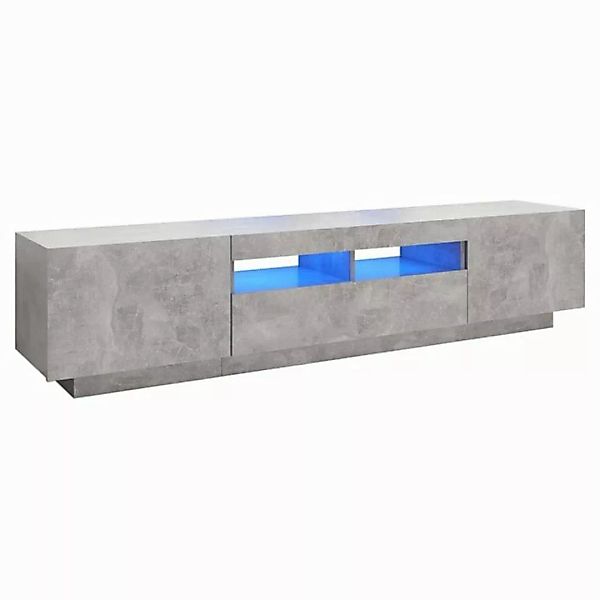 vidaXL TV-Schrank TV-Schrank mit LED Leuchten Betongrau 180x35x40 cm Lowboa günstig online kaufen