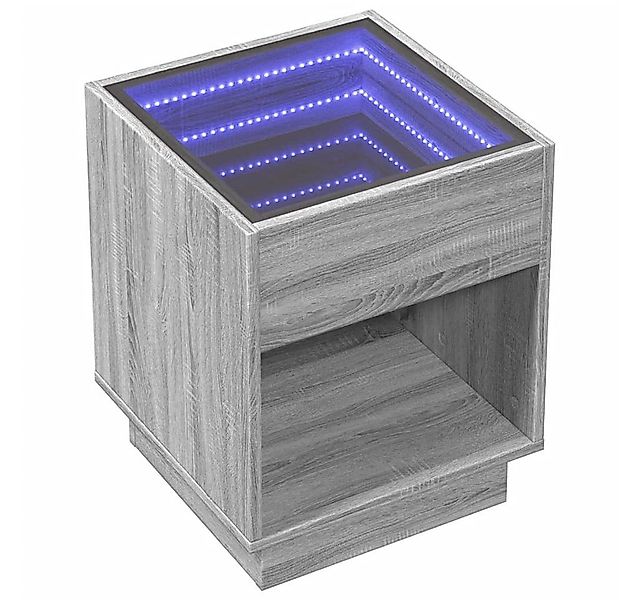 vidaXL Couchtisch Couchtisch mit Infinity-LED Grau Sonoma 40x40x50 cm (1-St günstig online kaufen