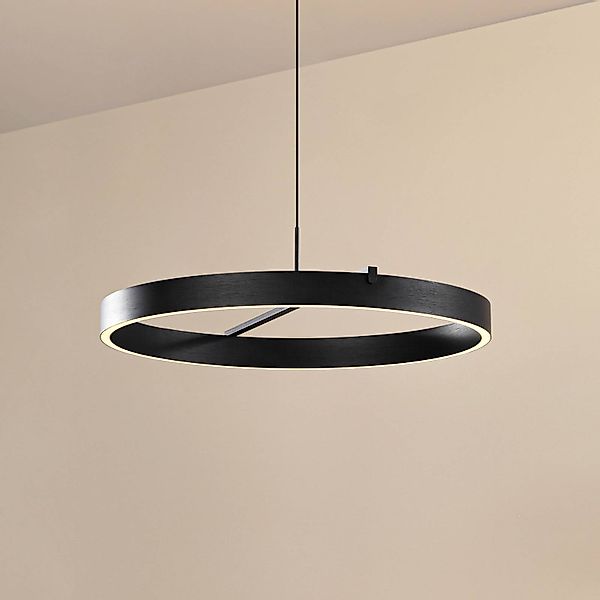 Lucande LED-Hängelampe Rovan, Ø 60 cm, schwarz, CCT, dimmbar günstig online kaufen
