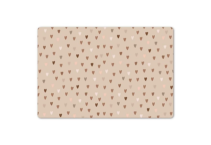 MuchoWow Platzset Herzen - Braun - Muster - Kind, (1-St), Kinder-Arbeitsunt günstig online kaufen