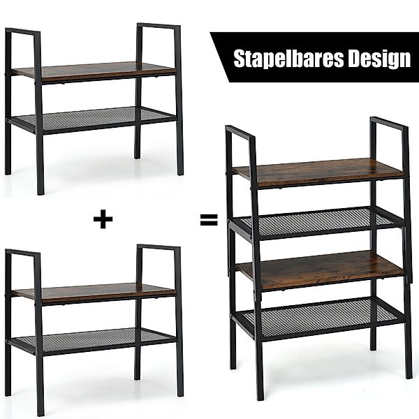 COSTWAY Schuhregal Lagerregal, 2-tlg., 2-Stöckig, Stapelbar, günstig online kaufen