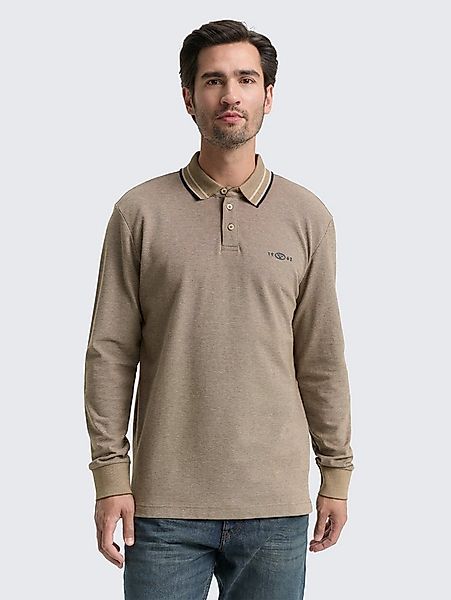 TOM TAILOR Langarm-Poloshirt Poloshirts Langarm Piqué Poloshirt mit Logo-Pr günstig online kaufen