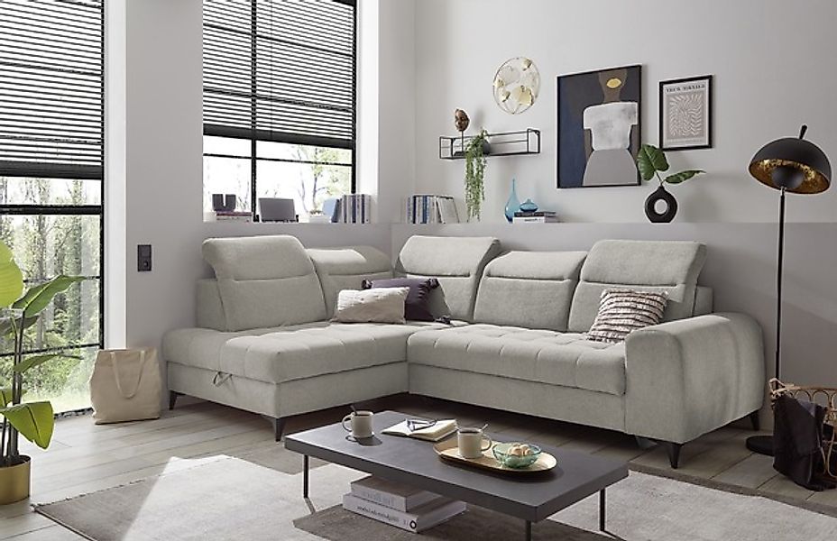 ED EXCITING DESIGN Ecksofa »Rockdale L-Form mit Bettfunktion, Bettkasten«, günstig online kaufen