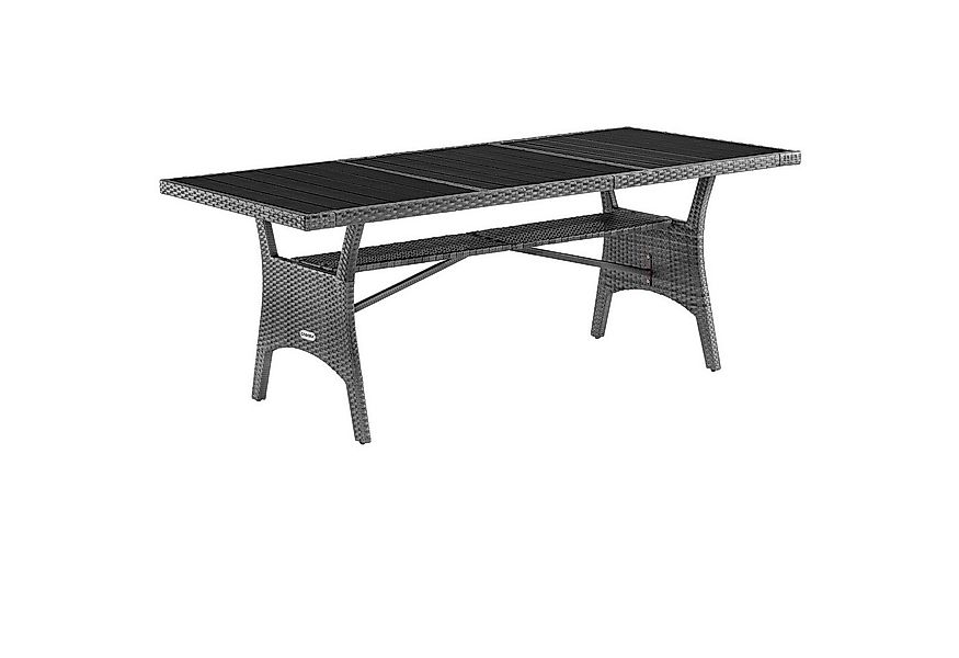 Casaria Gartentisch (1-St), Wetterfest 190x90x75cm WPC Tischplatte Polyratt günstig online kaufen