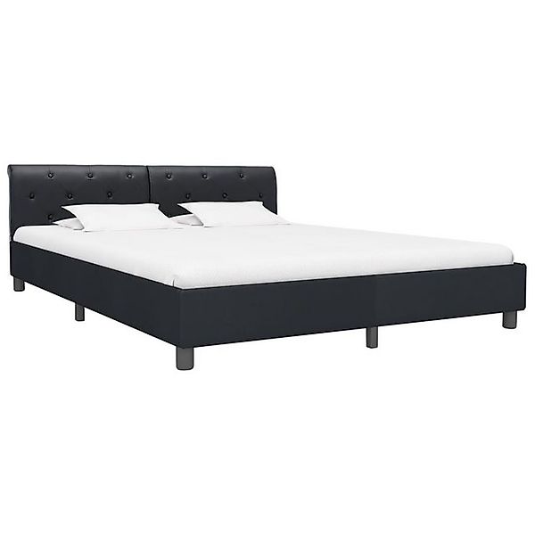 furnicato Bettgestell Schwarz Kunstleder 180 × 200 cm (1-tlg) günstig online kaufen