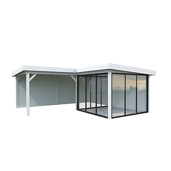 Palmako Pavillon Lenna Set 712 Slide Plus 588 x 588 cm Lackiert Weiß FSC® günstig online kaufen
