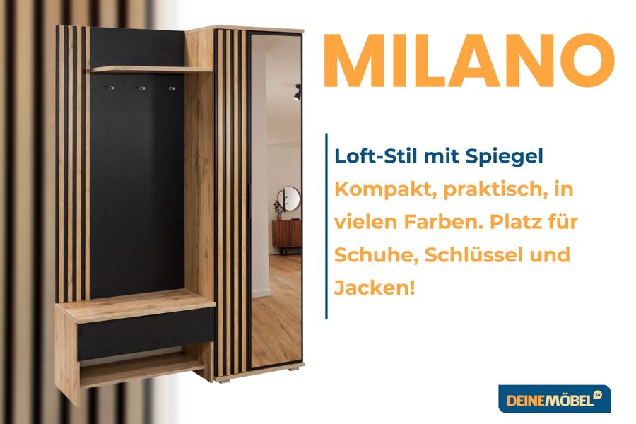 Deine Möbel 24 Garderobenschrank MILANO Garderobe günstig online kaufen