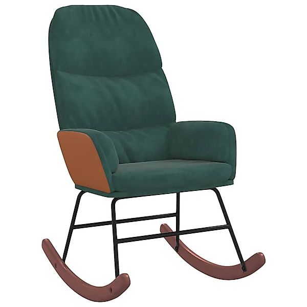 vidaXL Schaukelstuhl Schaukelstuhl Dunkelgrün Samt (1 günstig online kaufen