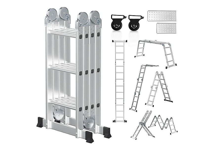 Clanmacy Vielzweckleiter 6 in 1 Multifunktionsleiter Gerüst 360cm Mehrzweck günstig online kaufen