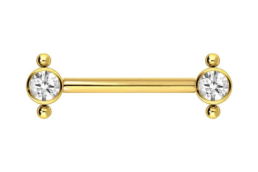 PIERCINGLINE Brustwarzenpiercing Titan Barbell mit Push Fit KRISTALL + 2 KU günstig online kaufen