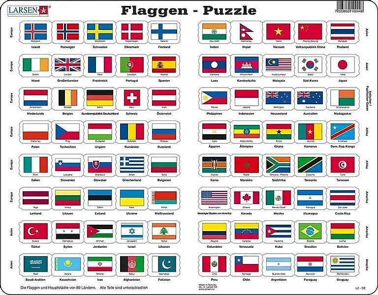 Media Verlag Puzzle Flaggen (Kinderpuzzle), 99 günstig online kaufen