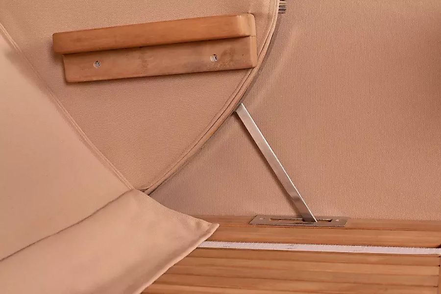 Strandkorb Amrum Grande XXL Teak Bullauge PE grey Dessin 586 günstig online kaufen