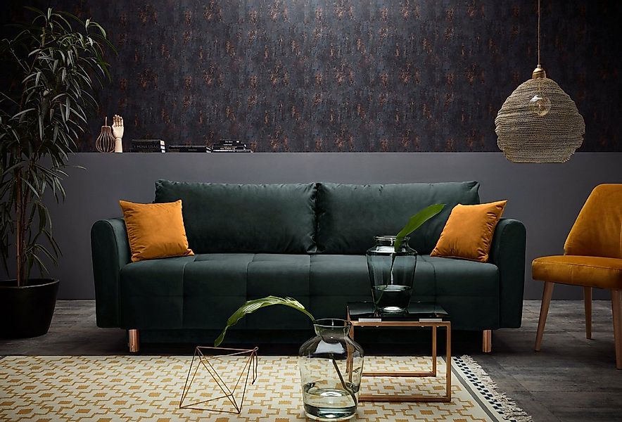 INOSIGN Schlafsofa Nordic, mit Federkern und Metallbeinen, Steppung im Sitz günstig online kaufen