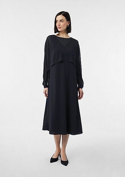 comma Maxikleid Kleid Langes Chiffon-Kleid mit raffiniertem Layering günstig online kaufen