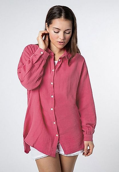 SUBLEVEL Langarmbluse Damen Musselinbluse langarm mit Kentkragen Oversizebl günstig online kaufen