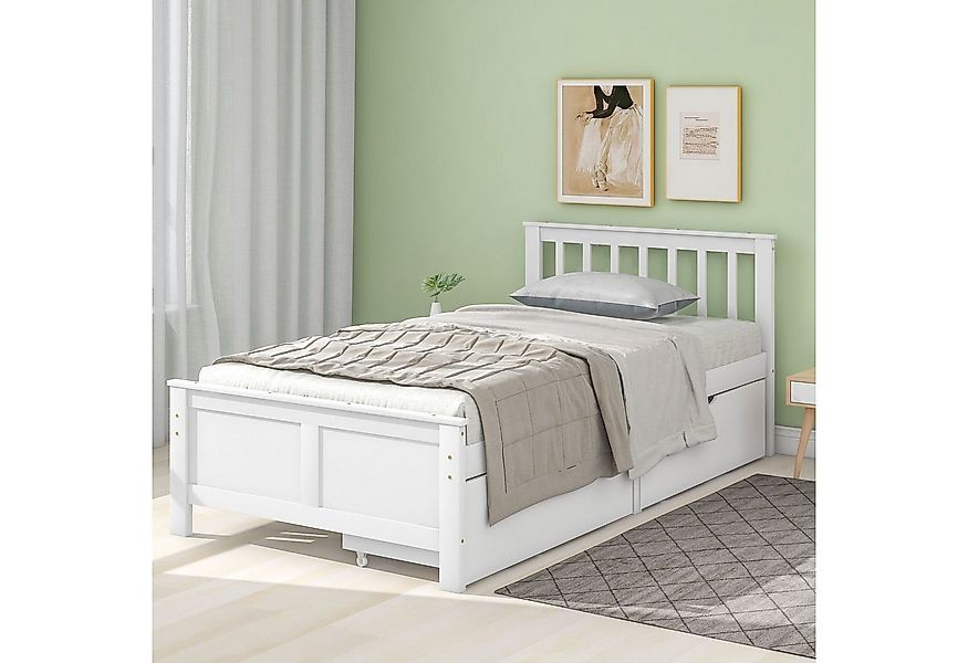 TavilaEcon Holzbett Doppelbett, Jugendbett, Erwachsenenbett mit stabilem Mi günstig online kaufen