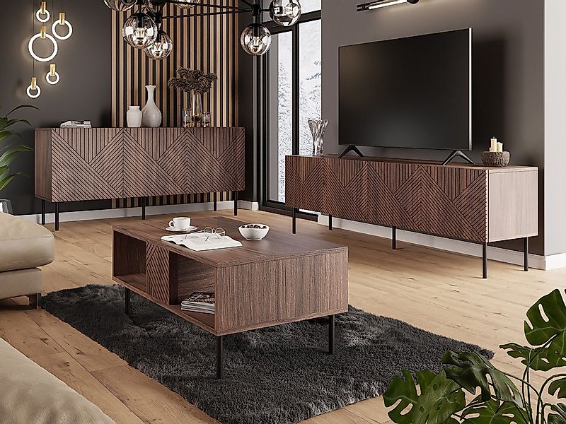 MIRJAN24 Wohnzimmer-Set Art Deco I, (3er-Set, Kommode, TV-Lowboard, Couchti günstig online kaufen
