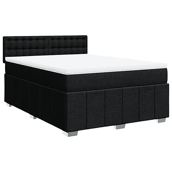 vidaXL Boxspringbett mit Matratze Schwarz 140x200 cm Stoff 3289407 günstig online kaufen