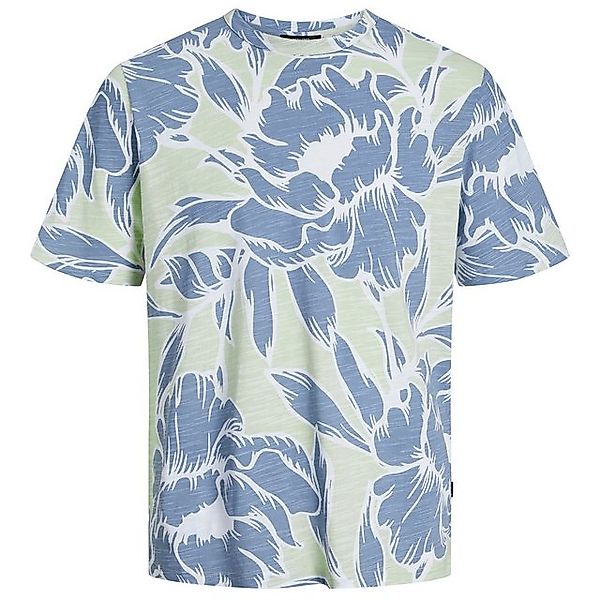 Jack & Jones Rundhalsshirt Große Größen T-Shirt Floralprint grün-blau JPRBL günstig online kaufen