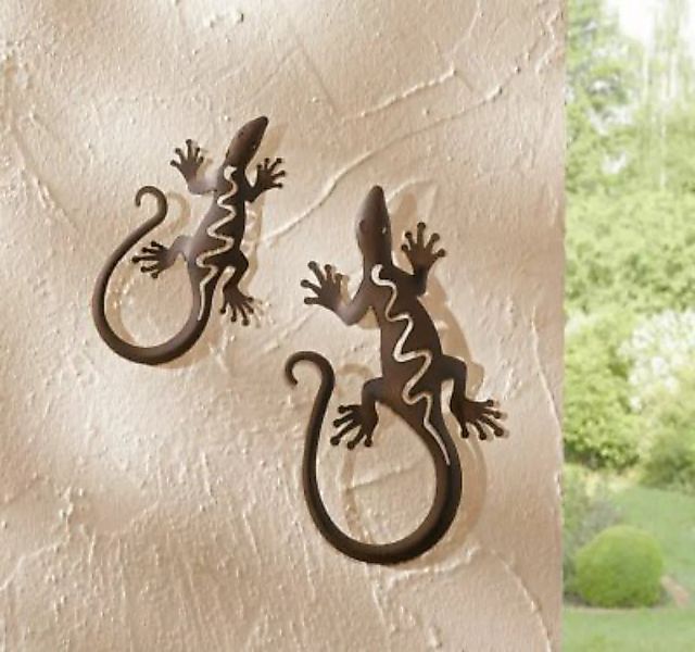 HOME Living Metall-Deko Gecko Leinwandbilder rot/braun günstig online kaufen