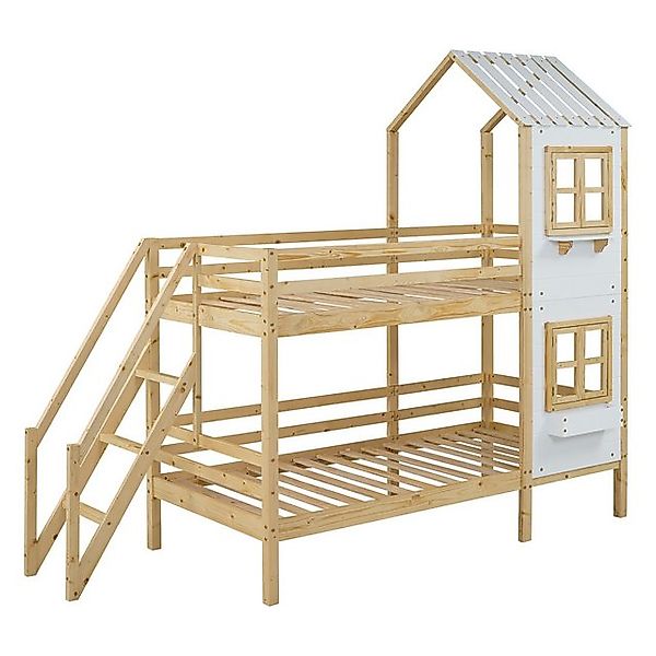i@home Etagenbett mit Handlauf und Fenster, Kinderbett mit Fallschutz und G günstig online kaufen