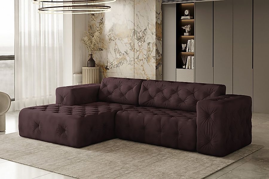 Kaiser Möbel Ecksofa Freistehendes, stark gesteppt, weich, elegant LUX stof günstig online kaufen