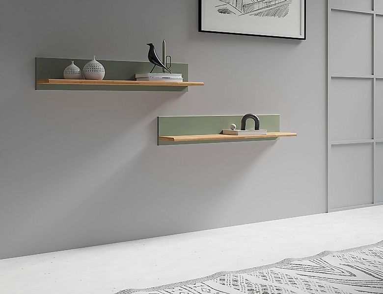 Home affaire Wandregal Ribe,2er Set,teilmassiv mit massiver Ablagefläche, B günstig online kaufen