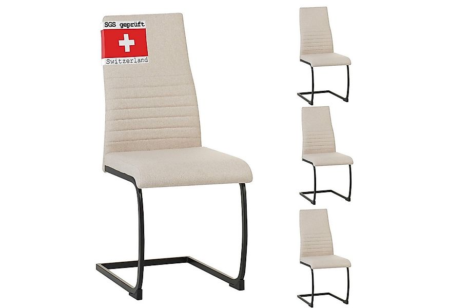 Albatros International Freischwinger Freischwinger Turano 4er Set Beige Mod günstig online kaufen