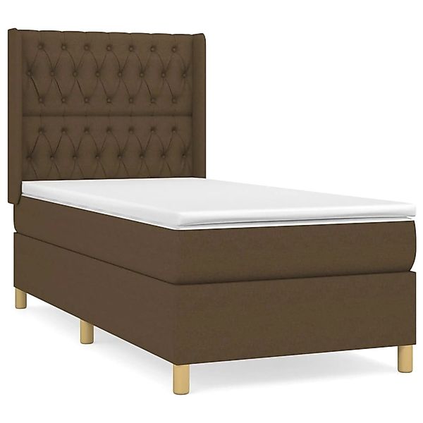 vidaXL Boxspringbett mit Matratze Dunkelbraun 90x200 cm Stoff1367927 günstig online kaufen