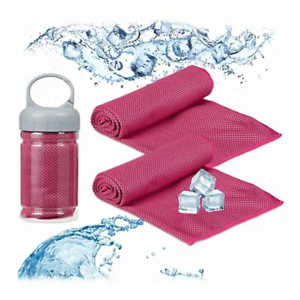 relaxdays Kühlendes Handtuch im 2er Pack pink günstig online kaufen