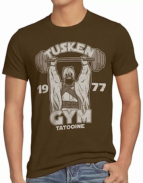 style3 Print-Shirt Herren T-Shirt Tatooine Gym räuber droide crossfit studi günstig online kaufen