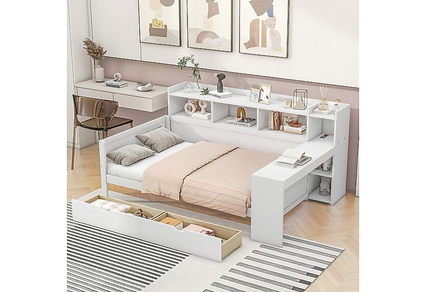 Flieks Kinderbett, Daybett 90x200cm mit Aufladenfunktion, 2 Schubladen und günstig online kaufen