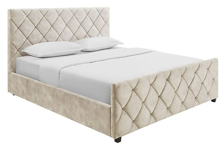 riess-ambiente Boxbett ELYSIUM 180x200cm champagner Samt – mit Bettkasten & günstig online kaufen